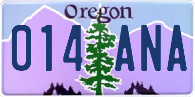 OR license plate 014ANA