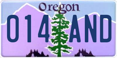 OR license plate 014AND