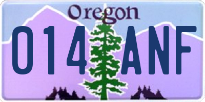 OR license plate 014ANF