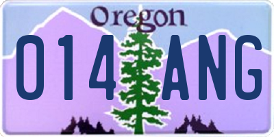 OR license plate 014ANG