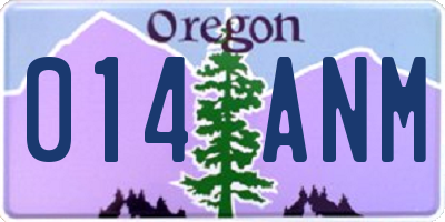OR license plate 014ANM