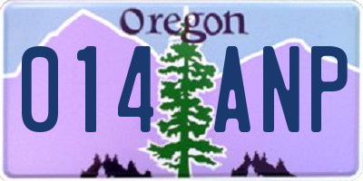 OR license plate 014ANP