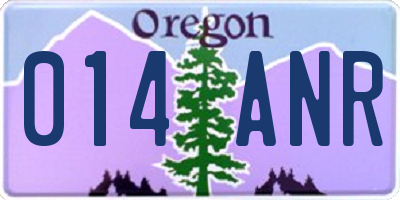 OR license plate 014ANR
