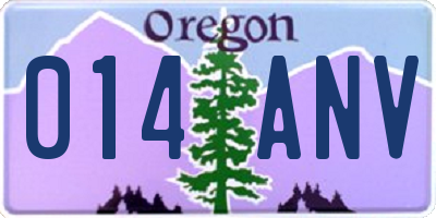 OR license plate 014ANV