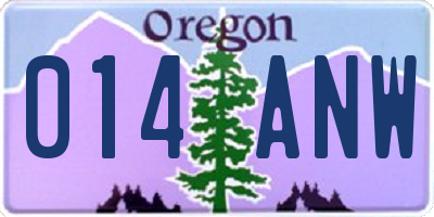 OR license plate 014ANW