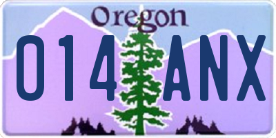 OR license plate 014ANX