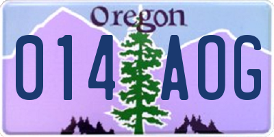 OR license plate 014AOG