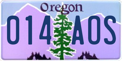 OR license plate 014AOS