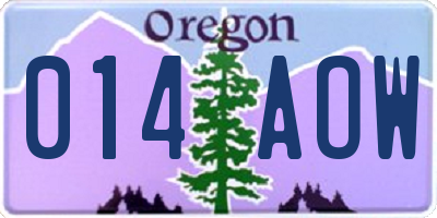 OR license plate 014AOW