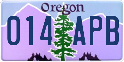 OR license plate 014APB