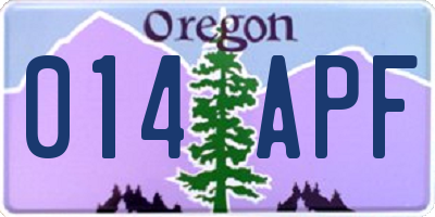 OR license plate 014APF