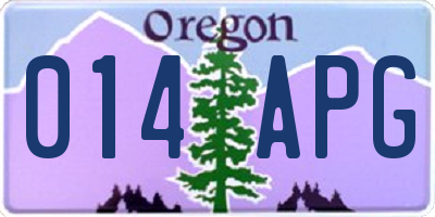 OR license plate 014APG