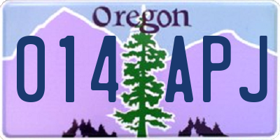 OR license plate 014APJ