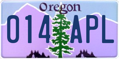 OR license plate 014APL