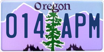 OR license plate 014APM
