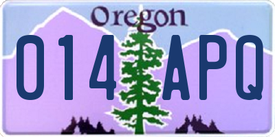 OR license plate 014APQ