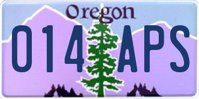 OR license plate 014APS