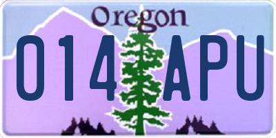 OR license plate 014APU