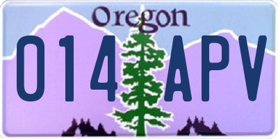 OR license plate 014APV