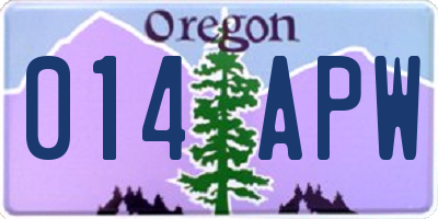 OR license plate 014APW