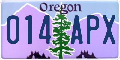 OR license plate 014APX
