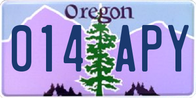 OR license plate 014APY