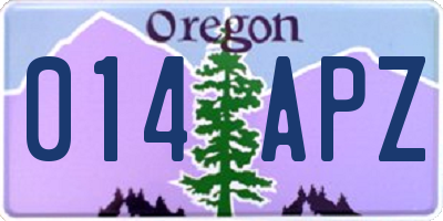 OR license plate 014APZ