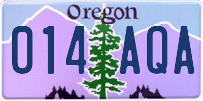 OR license plate 014AQA