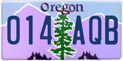 OR license plate 014AQB