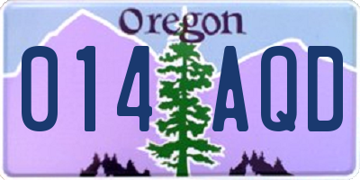 OR license plate 014AQD