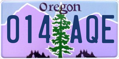 OR license plate 014AQE