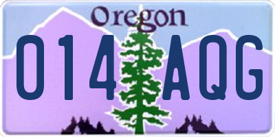 OR license plate 014AQG
