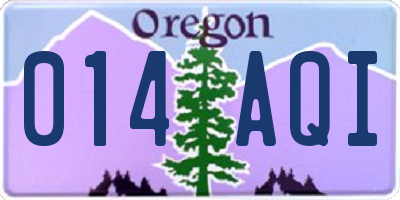 OR license plate 014AQI