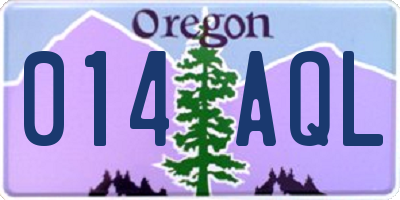 OR license plate 014AQL