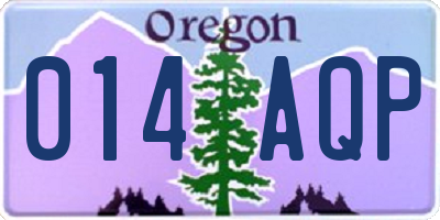 OR license plate 014AQP