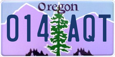OR license plate 014AQT