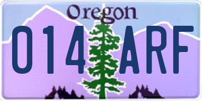 OR license plate 014ARF
