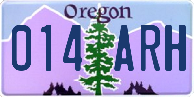 OR license plate 014ARH