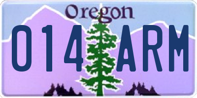 OR license plate 014ARM
