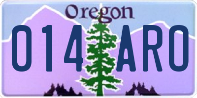 OR license plate 014ARO