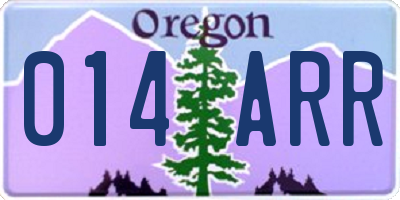 OR license plate 014ARR