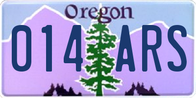 OR license plate 014ARS