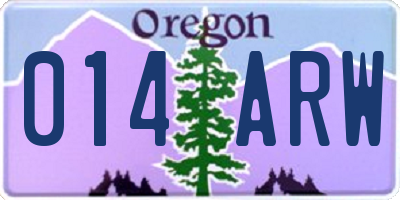 OR license plate 014ARW