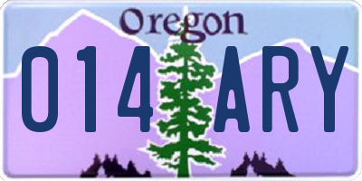 OR license plate 014ARY