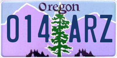 OR license plate 014ARZ