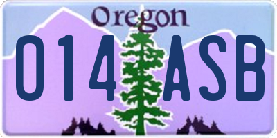 OR license plate 014ASB