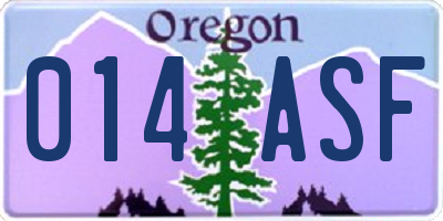 OR license plate 014ASF