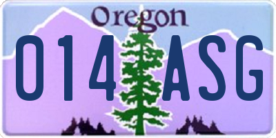 OR license plate 014ASG