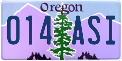 OR license plate 014ASI