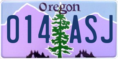 OR license plate 014ASJ